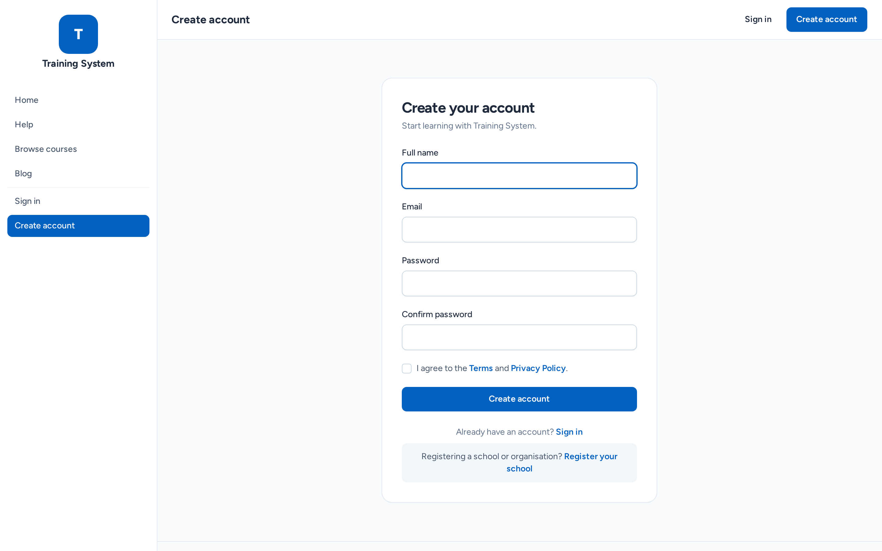 Create your account